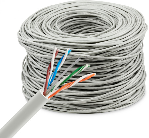 Кабель сетевой Buro BU-CCA-048 UTP 4 пары cat.5E solid 0.48мм CCA 305м серый