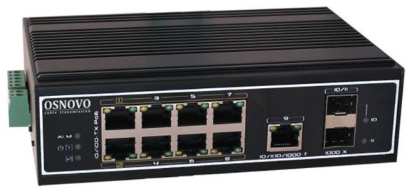 Коммутатор Osnovo SW-60812/I 8x100Мбит/с 1x1Гбит/с 2SFP 6PoE++ 300W Коммутатор Osnovo SW-60812/I 8x100Мбит/с 1x1Гбит/с 2SFP 6PoE++ 300W