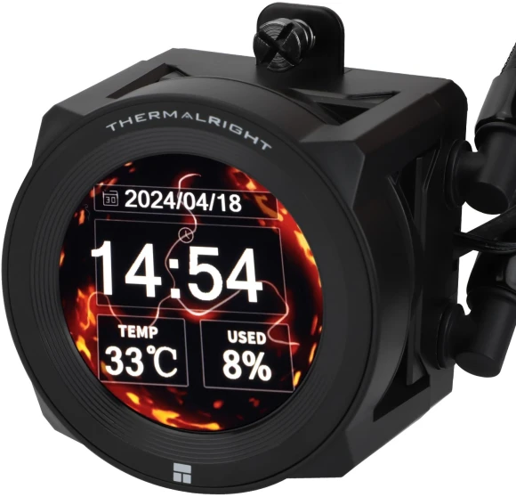 Система водяного охлаждения Thermalright Core Vision 360 Soc-AM5/AM4/1200/1700/1851 черный 4-pin 28.1dB Al LCD Ret (C-VISION-360-BL)