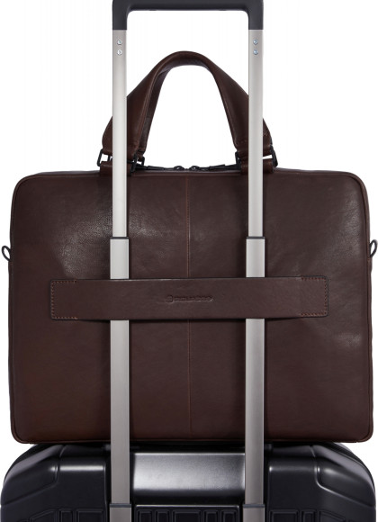 Деловая сумка Piquadro Harper CA4098AP/TM с отделением для ноутбука 14" темно-коричневая натур.кожа