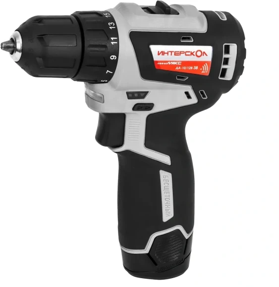 Дрель-шуруповерт Интерскол ДА-10/12В аккум. патрон:быстрозажимной (кейс в комплекте) (757.3.2.40)