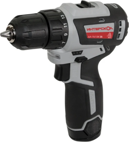 Дрель-шуруповерт Интерскол ДА-10/12В аккум. патрон:быстрозажимной (кейс в комплекте) (757.3.2.40)