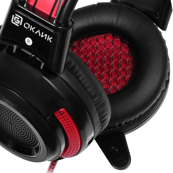 Наушники с микрофоном Оклик HS-G300 ARMAGEDDON черный/красный 2.2м мониторные оголовье (337457) Наушники с микрофоном Оклик HS-G300 ARMAGEDDON черный/красный 2.2м мониторные оголовье (337457)