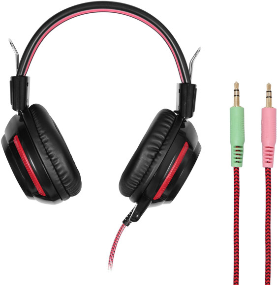 Наушники с микрофоном Оклик HS-G300 ARMAGEDDON черный/красный 2.2м мониторные оголовье (337457) Наушники с микрофоном Оклик HS-G300 ARMAGEDDON черный/красный 2.2м мониторные оголовье (337457)