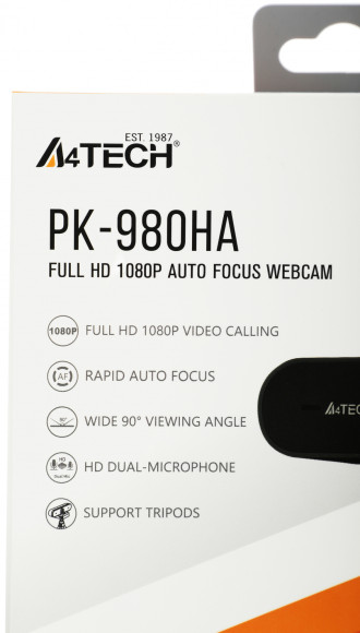 Камера Web A4Tech PK-980HA черный 2Mpix (1920x1080) USB2.0 с микрофоном
