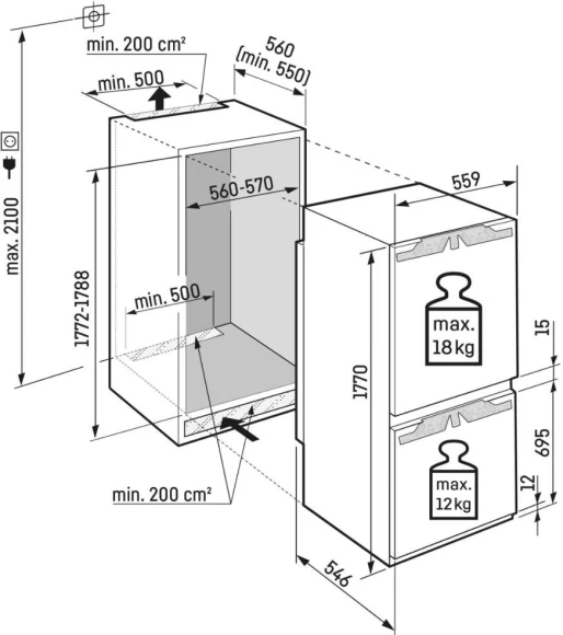 Холодильник Liebherr ICNe 5103 2-хкамерн. Холодильник Liebherr ICNe 5103 2-хкамерн.