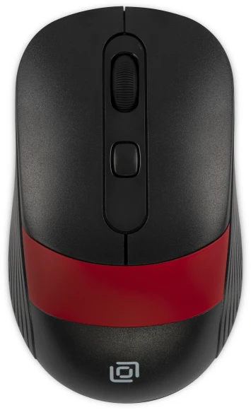 Мышь Оклик 310MW черный/красный оптическая 3200dpi беспров. USB для ноутбука 4but (1869093)