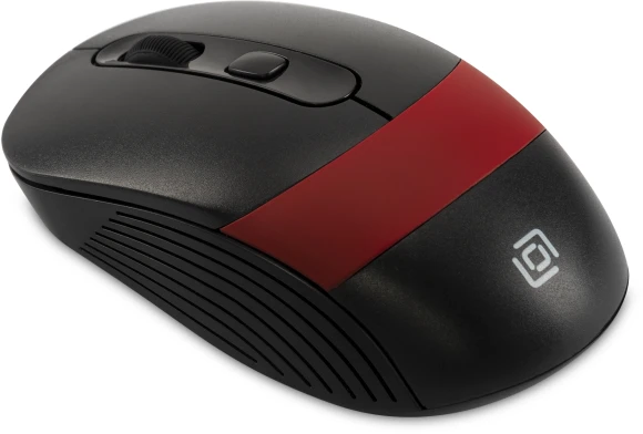Мышь Оклик 310MW черный/красный оптическая 3200dpi беспров. USB для ноутбука 4but (1869093)