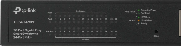 Коммутатор TP-Link JetStream TL-SG1428PE 26x1Гбит/с 2SFP 24PoE+ 250W управляемый Коммутатор TP-Link JetStream TL-SG1428PE 26x1Гбит/с 2SFP 24PoE+ 250W управляемый