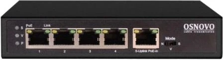 Коммутатор Osnovo SW-8050/D 5x1Гбит/с 4PoE+ 85W неуправляемый
