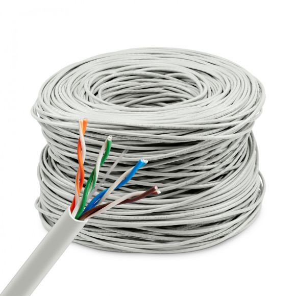 Кабель сетевой Buro BU-CCA-050 UTP 4 пары cat.5E solid 0.50мм CCA 305м серый