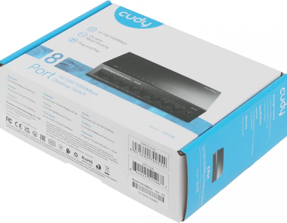 Коммутатор Cudy GS108 (L2) 8x1Гбит/с неуправляемый Коммутатор Cudy GS108 (L2) 8x1Гбит/с неуправляемый