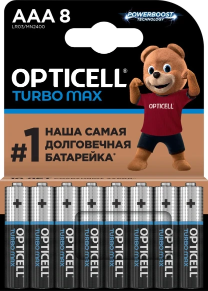 Батарея Opticell Turbo MAX LR6 AA (8шт) блистер Батарея Opticell Turbo MAX LR6 AA (8шт) блистер