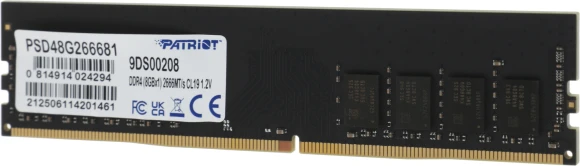 Память DDR4 8Gb 2666MHz Patriot PSD48G266681 Signature RTL PC4-21300 CL19 DIMM 288-pin 1.2В single rank Ret