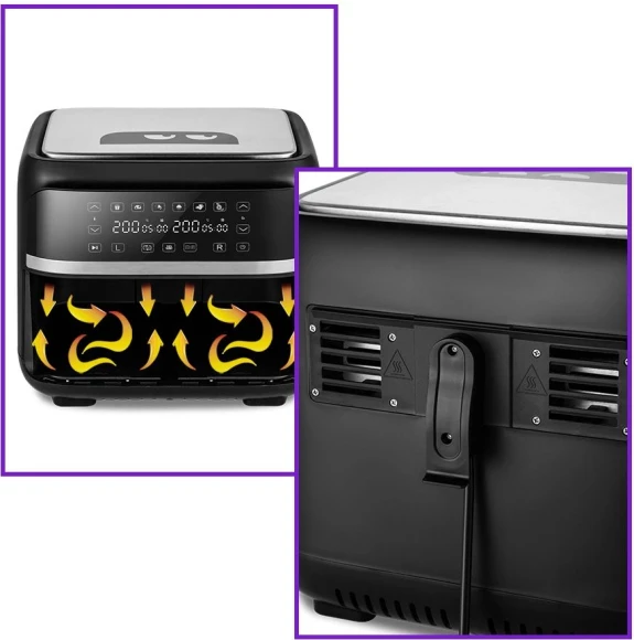 Аэрогриль Kitfort КТ-2247 2850Вт черный/серебристый