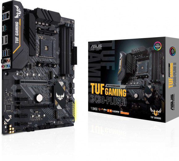 Материнская плата Asus TUF GAMING B450-PLUS II Soc-AM4 AMD B450 4xDDR4 ATX AC`97 8ch(7.1) GbLAN RAID+HDMI+DP