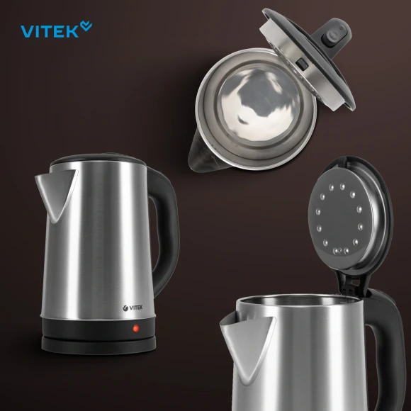 Чайник электрический Vitek VT-1150 1.8л. 1800Вт серебристый корпус: нерж.сталь