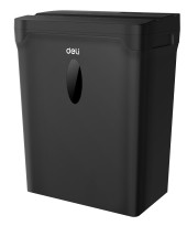 Шредер Deli ET015 черный с автоподачей (секр.P-4) фрагменты 5лист. 10лтр. пл.карты Шредер Deli ET015 черный с автоподачей (секр.P-4) фрагменты 5лист. 10лтр. пл.карты