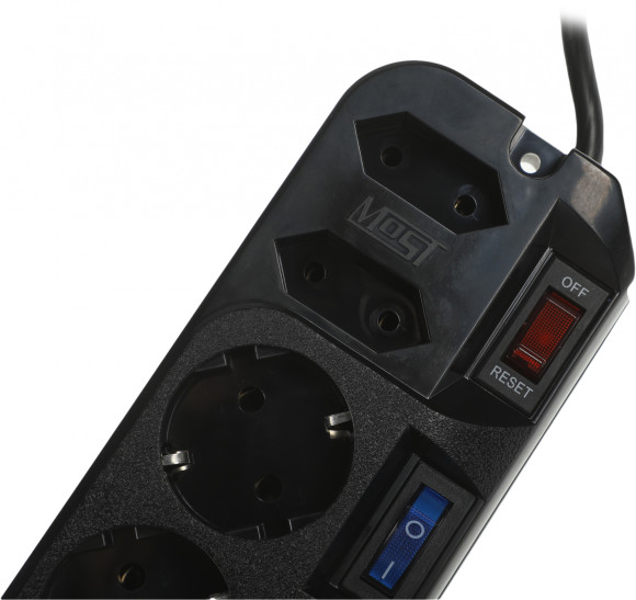 Сетевой фильтр Most ARG 5м (6 розеток) черный (коробка)