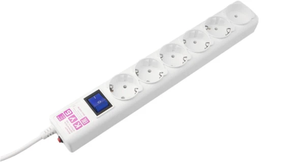 Сетевой фильтр Powercube SPG(5+1)-16B-1,9M-WHITE 1.9м (6 розеток) белый (коробка)