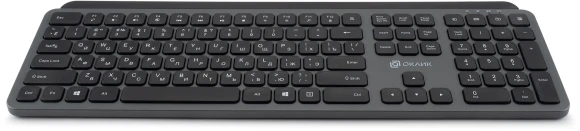 Клавиатура Оклик K859W серый/черный USB беспроводная slim Multimedia (2002136)