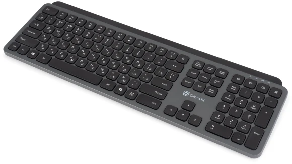 Клавиатура Оклик K859W серый/черный USB беспроводная slim Multimedia (2002136)