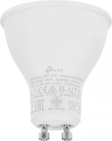 Умная лампа TP-Link Tapo L630 GU10 3.7Вт 350lm Wi-Fi (упак.:1шт) Умная лампа TP-Link Tapo L630 GU10 3.7Вт 350lm Wi-Fi (упак.:1шт)