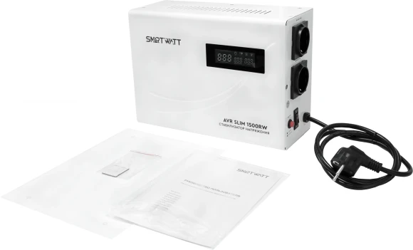 Стабилизатор напряжения Smartwatt AVR Slim 1500RW 1500ВА белый Стабилизатор напряжения Smartwatt AVR Slim 1500RW 1500ВА белый