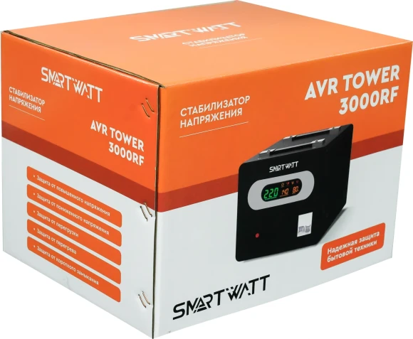 Стабилизатор напряжения Smartwatt AVR Tower 3000RF 3000ВА черный Стабилизатор напряжения Smartwatt AVR Tower 3000RF 3000ВА черный