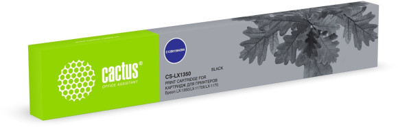 Картридж матричный Cactus CS-LX1350 C13S015642BA 12.7x16 черный для Epson LX-1350/LX-1170II/LX-1170 Картридж матричный Cactus CS-LX1350 C13S015642BA 12.7x16 черный для Epson LX-1350/LX-1170II/LX-1170