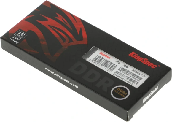 Память DDR4 8GB 2666MHz Kingspec KS2666D4N12008G RTL PC4-21300 SO-DIMM 260-pin 1.2В single rank Ret Память DDR4 8GB 2666MHz Kingspec KS2666D4N12008G RTL PC4-21300 SO-DIMM 260-pin 1.2В single rank Ret