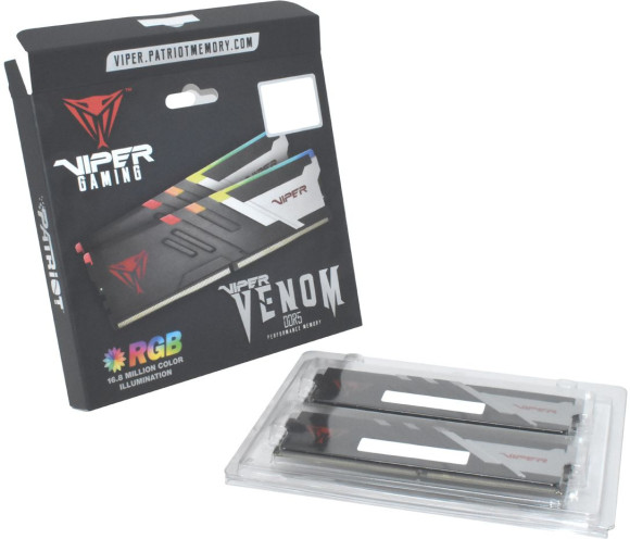 Память DDR5 2x16Gb 7400MHz Patriot PVVR532G740C36K Viper Venom RGB RTL Gaming PC5-59200 CL36 DIMM 288-pin 1.45В kit с радиатором Ret Память DDR5 2x16Gb 7400MHz Patriot PVVR532G740C36K Viper Venom RGB RTL Gaming PC5-59200 CL36 DIMM 288-pin 1.45В kit с радиатором Ret
