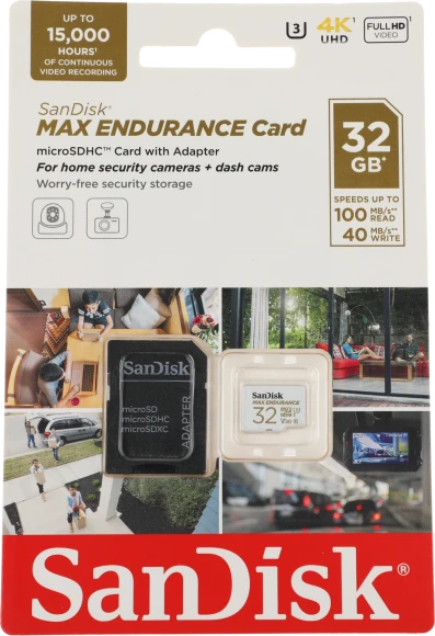 Флеш карта microSDXC 32GB Sandisk SDSQQVR-032G-GN6IA Max Endurance + adapter Флеш карта microSDXC 32GB Sandisk SDSQQVR-032G-GN6IA Max Endurance + adapter