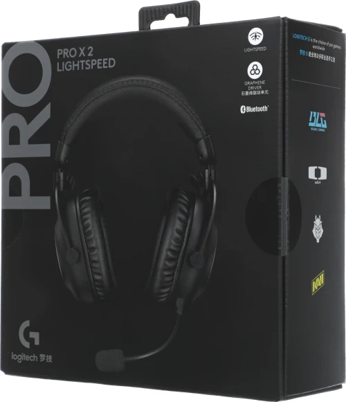 Наушники с микрофоном Logitech G Pro X 2 Lightspeed черный мониторные BT/Radio/3.5mm оголовье (981-001265)