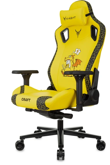 Кресло игровое Knight Craft Dragon желтый экокожа с подголов. крестов. металл