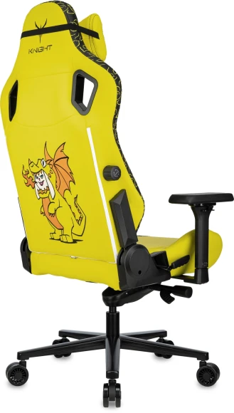 Кресло игровое Knight Craft Dragon желтый экокожа с подголов. крестов. металл