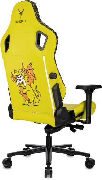 Кресло игровое Knight Craft Dragon желтый экокожа с подголов. крестов. металл
