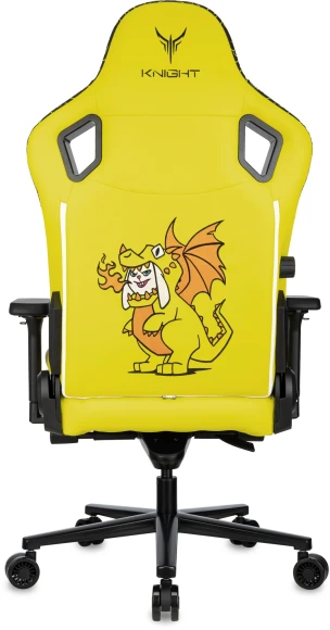 Кресло игровое Knight Craft Dragon желтый экокожа с подголов. крестов. металл