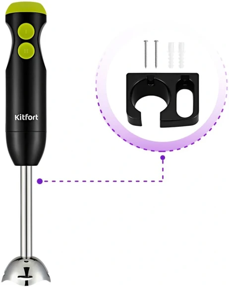Блендер погружной Kitfort КТ-3041-2 350Вт черный/салатовый