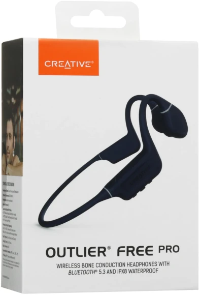 Гарнитура накладные Creative Outlier Free Pro синий беспроводные bluetooth крепление за ухом (51EF1081AA000)