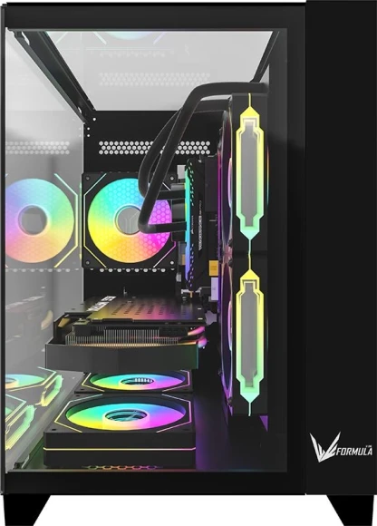 Корпус Formula Crystal Z9M черный без БП mATX 5x120mm 1xUSB3.0 audio bott PSU