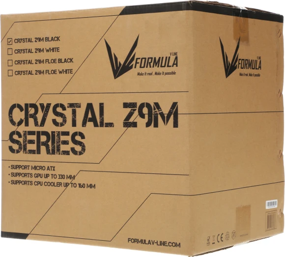 Корпус Formula Crystal Z9M черный без БП mATX 5x120mm 1xUSB3.0 audio bott PSU