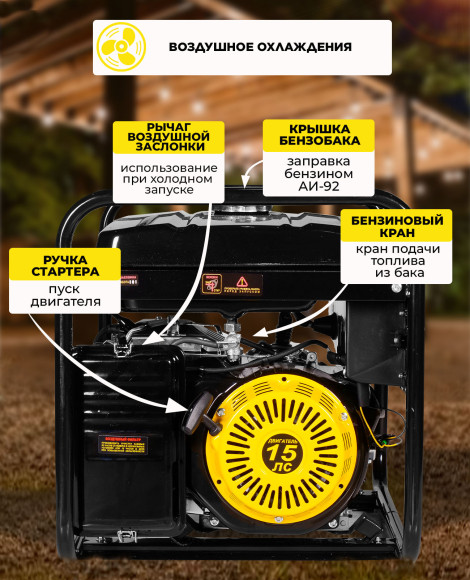 Генератор Huter DY8000L 7кВт