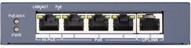 Коммутатор Hikvision DS-3E0505HP-E 5x1Гбит/с 3PoE+ 1PoE++ 60W неуправляемый