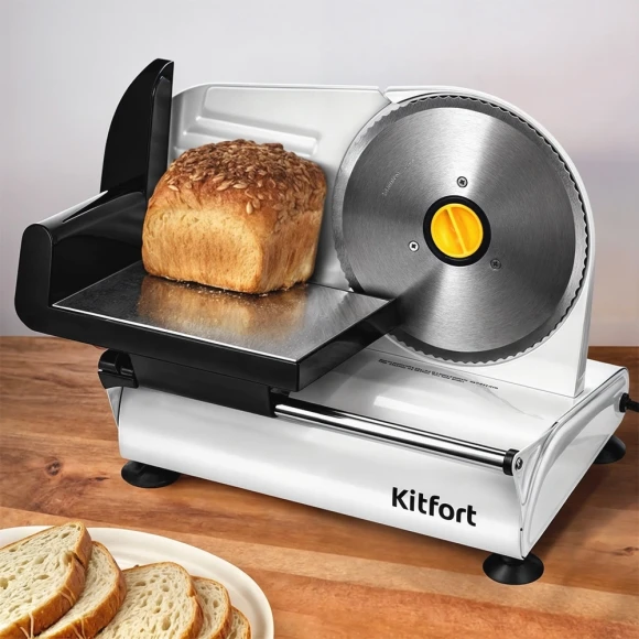 Ломтерезка Kitfort КТ-6269 150Вт (нарезка до 15мм) серебристый/черный Ломтерезка Kitfort КТ-6269 150Вт (нарезка до 15мм) серебристый/черный