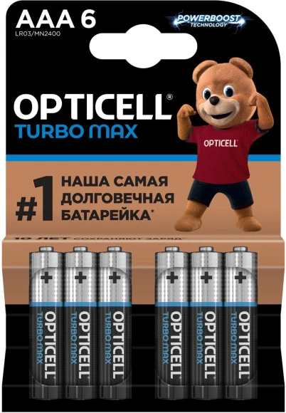 Батарея Opticell Turbo MAX LR6 AA (6шт) блистер Батарея Opticell Turbo MAX LR6 AA (6шт) блистер