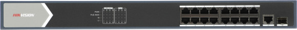 Коммутатор Hikvision DS-3E0518P-E 17x1Гбит/с 1SFP 16PoE+ 230W неуправляемый Коммутатор Hikvision DS-3E0518P-E 17x1Гбит/с 1SFP 16PoE+ 230W неуправляемый