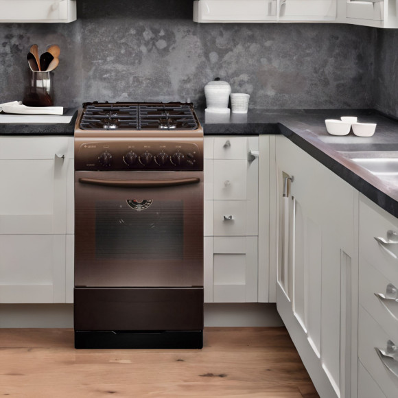 Плита Газовая Gefest CG 50M04 K83 коричневый (металлическая крышка) реш.чугун Плита Газовая Gefest CG 50M04 K83 коричневый (металлическая крышка) реш.чугун