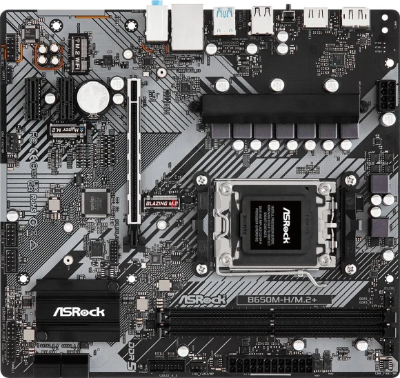 Материнская плата Asrock B650M-H/M.2+ Socket AM5 AMD B650 2xDDR5 mATX AC`97 8ch(7.1) GbLAN RAID+HDMI+DP Материнская плата Asrock B650M-H/M.2+ Socket AM5 AMD B650 2xDDR5 mATX AC`97 8ch(7.1) GbLAN RAID+HDMI+DP