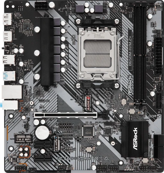 Материнская плата Asrock B650M-H/M.2+ Socket AM5 AMD B650 2xDDR5 mATX AC`97 8ch(7.1) GbLAN RAID+HDMI+DP Материнская плата Asrock B650M-H/M.2+ Socket AM5 AMD B650 2xDDR5 mATX AC`97 8ch(7.1) GbLAN RAID+HDMI+DP